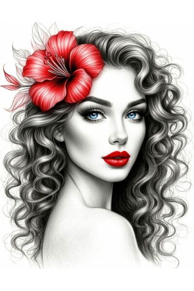 ALAYRA International ملصق فني ملون لوجه امرأة، ديكور جداري منزلي معاصر - 40×6...