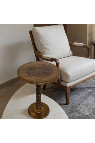 Tasamem Dafia Indian wood corner table