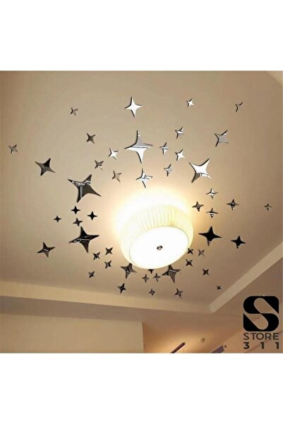 DfEventdesing Aynalı Pleksi Yıldız Desenli Duvar Süsü 170adet