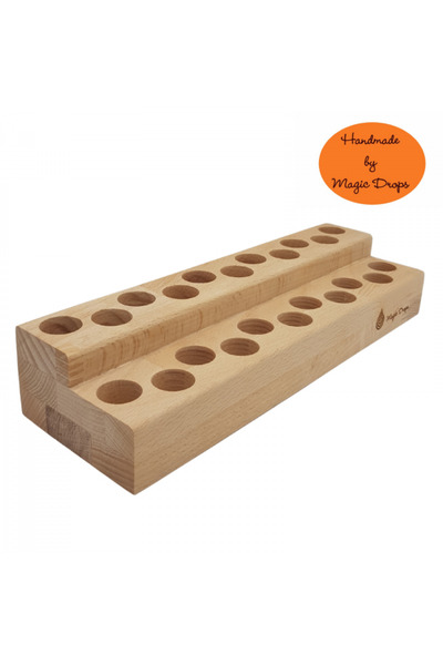 MAGIC DROPS Magic 22 Beech Wood Holder for 22 Roll-Ons – Essential Oil Organizer