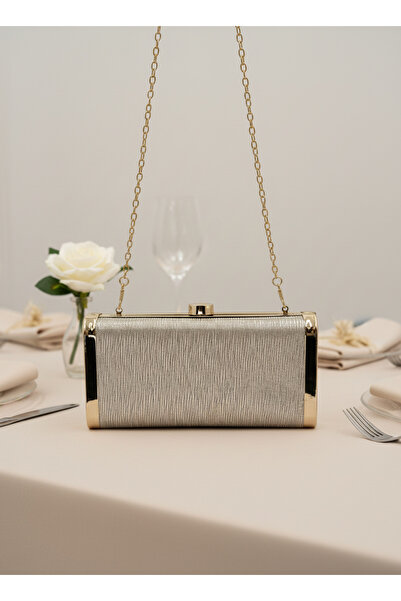 Biçanta Βραδινό φόρεμα με χρυσό μεταλλικό σκελετό, τσάντα γάμου, αρραβώνας, αποφοίτηση