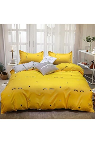 Bukino Double Bed Linen Set, Satin Cotton, 2-person, Fits 140x200/160x200/180x200, 4 pcs