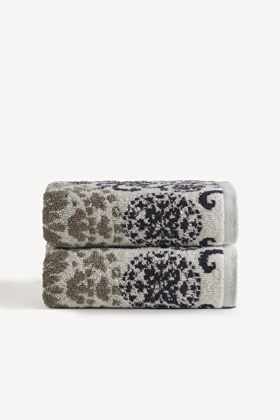 Cherx Σετ πετσετών χεριών Matilda 2 τεμαχίων βαμμένο με νήματα πέτρα 50x90