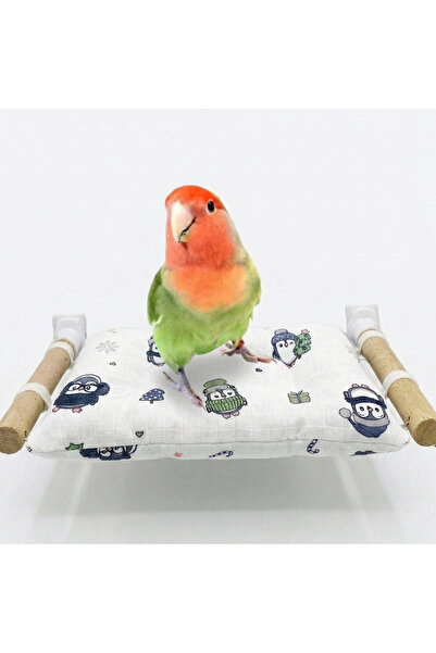 AlaPet سرير للطيور مع وسادة استرخاء ناعمة وسرير نوم مزدوج الجوانب (مناسب لجميع الأقفاص)