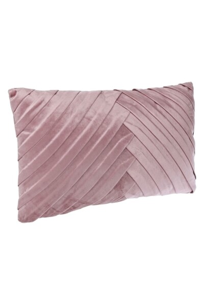 OEM Pernă decorativă din catifea roz cu model în relief, dimensiuni 50x30cm