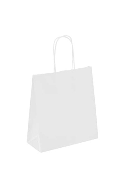 OEM Λευκή χάρτινη τσάντα δώρου 26x11x35cm