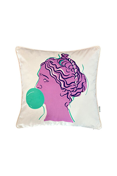 ge living Pop Art Venus Patterned Velvet Pillowcase – 50X50 cm – Modern Decorative Throw Pillow Cover