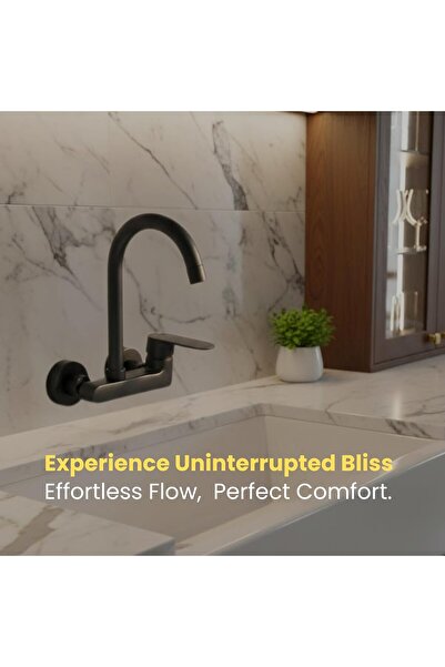 Generic Economic 2 holes sink Mixer Tap wall mounted kitchen faucet (Black)