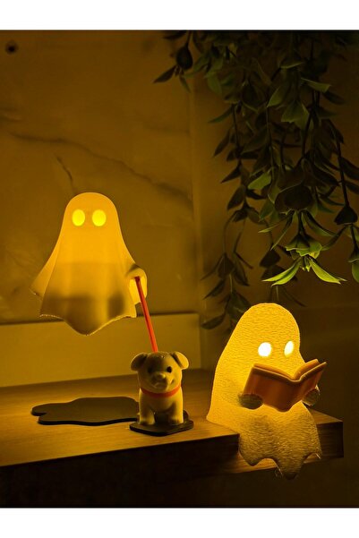Barstech Sevimli Hayalet 2 Li SET Tealight - Pilli LED Gece Lambası – Dekorat...