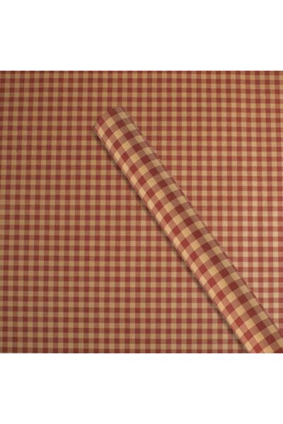 OEM Hârtie de împachetat kraft cu model roșu în carouri 150x70cm