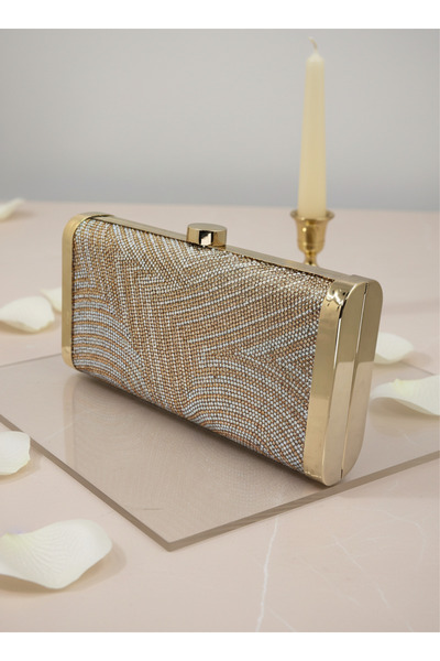 Wedding Fashion Rosegold Silver Full Crystal Stone and Metal Frame and Evening Dress Bag Wedding Engagement Graduation