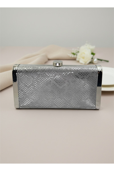 Wedding Fashion Anthracite Gray Platinum Complete Metal Frame Evening Dress Bag Wedding Engagement Graduation