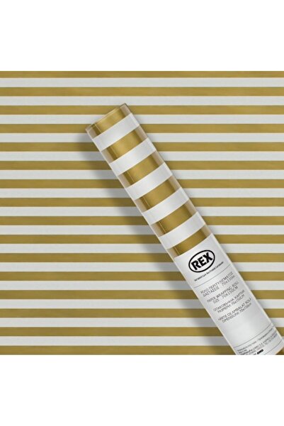 OEM White wrapping paper with gold stripes 150x70cm