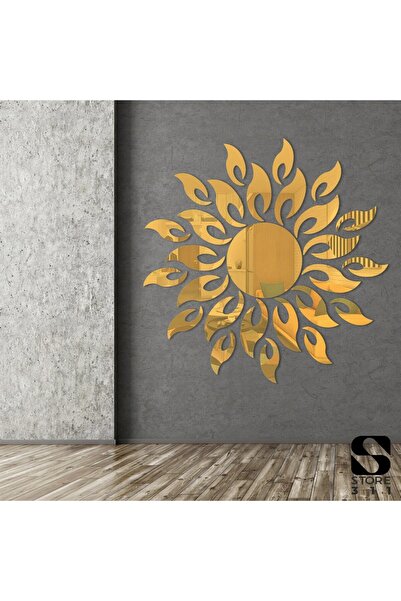 DfEventdesing Aynalı Pleksi Güneş Desenli Duvar Süsü 50cm X 50cm