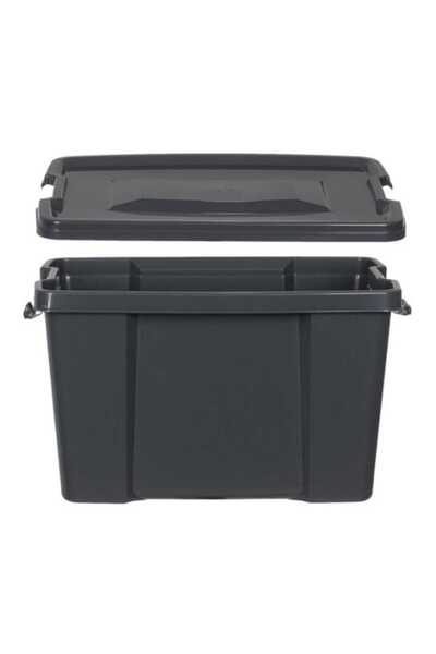 OEM Storage box with lid and handles, plastic, Black, 45x34x30 cm, 30 L