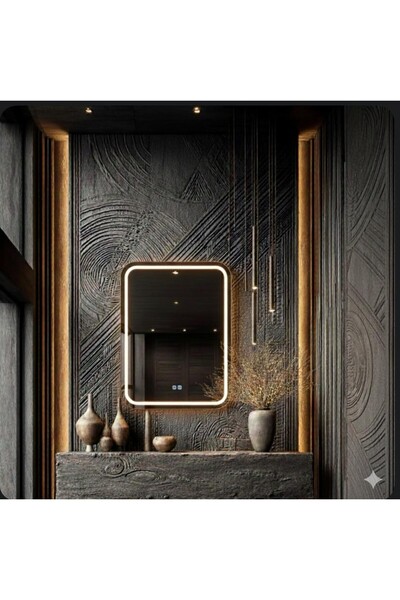 Rose Tasarım 80/60cm BUHAR ÖNLEYİCİLİ DOKUMATİK LEYLİ AYNA