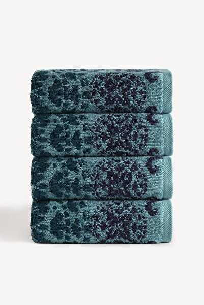 Cherx Σετ πετσετών χεριών Matilda 4 τεμαχίων, βαμμένο με νήματα, πετρέλαιο 50x90