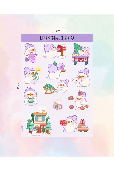 Flurina Studio Kardan Adam ŞEFFAF Sticker Sayfası
