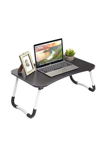 Modern home Foldable Laptop Table with Device Holder and Cup Holder 40.5x60x5.5 cm