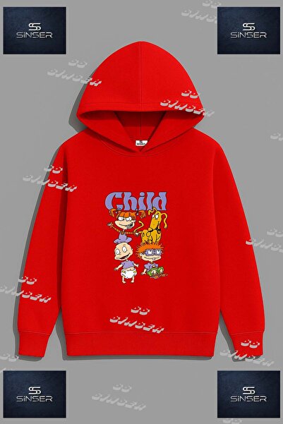 SS SİNSER Φούτερ Unisex "BABY CHILD TURUNCU SACLI COCUK " με στάμπα και κουκούλα