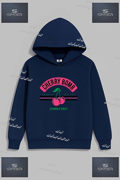 SS SİNSER Φούτερ Unisex με στάμπα  "KIRAZ CHERRY BOMB WRITTEN "