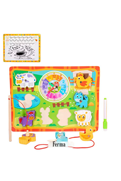 Denn Store Joc educativ multifuncțional din lemn – Puzzle, ceas didactic, joc...