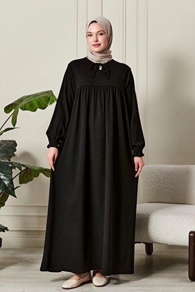 fistan Χειμερινό χοντρό ύφασμα από απλό ρόμπα, καρό απλό ύφασμα Tessetür, Φόρεμα για τη μητέρα, Φόρεμα προσευχής