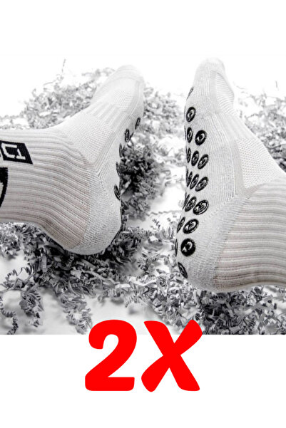 Shuttle Park 2-Piece Special Series White Anti-Slip Silicone Towel Sole Design Comfortable Stitch-Free Match Football Athlete Socks