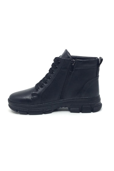 Taşpınar Ayakkabı 100% Genuine Leather Women's Winter Casual Zippered Sneaker Boots 36-41