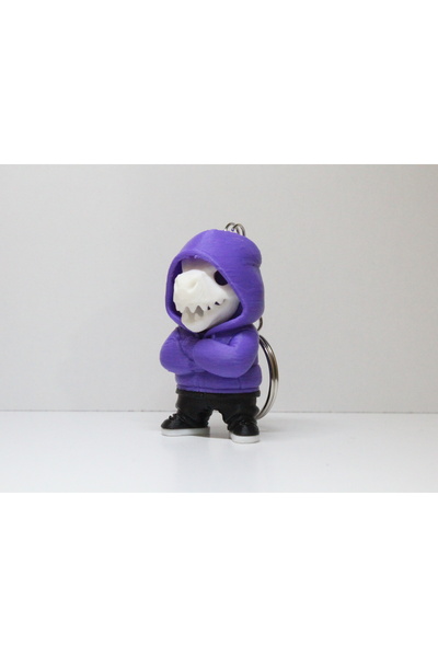 3DMakineSepeti بغطاء رأس سلسلة مفاتيح دينو