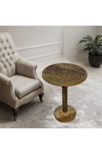 Tasamem Dafia Indian wood corner table