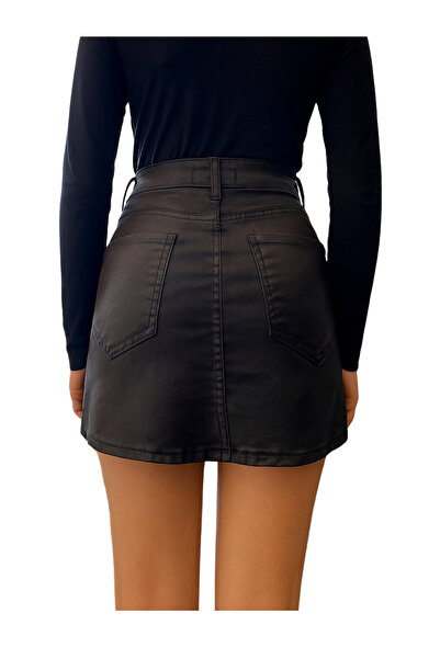 Qualia Butik تنورة دينيم قصيرة للنساء