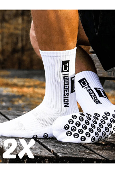 Shuttle Park 2-Piece Special Series White Anti-Slip Silicone Towel Sole Design Comfortable Stitch-Free Match Football Athlete Socks