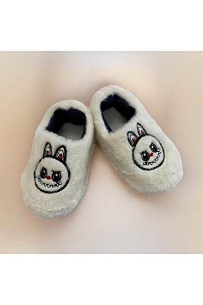 Şekerkids Boy's Furry Plush Fluffy Figured Non-Slip Sole Nursery Home School Slippers