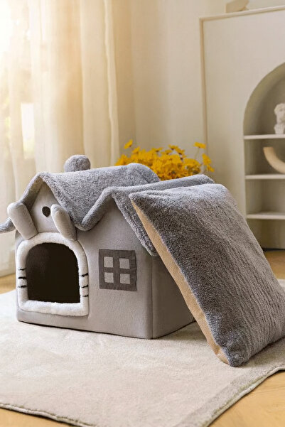 Oumo Villa Model Kedi Evi Peluş Kedi Evi – Yumuşak ve Sıcak Kedi Yatağı – Vil...
