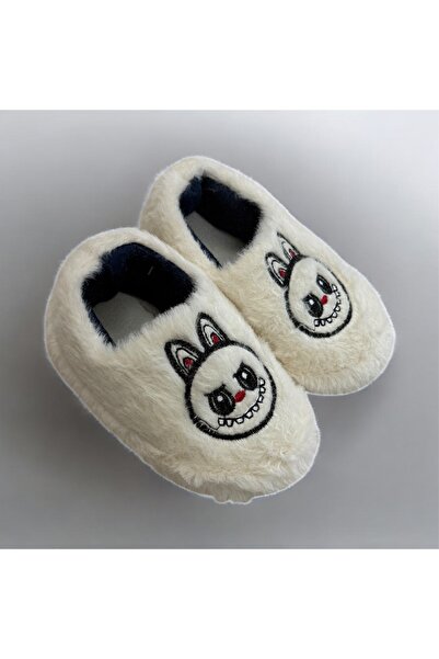 Şekerkids Boy's Furry Plush Fluffy Figured Non-Slip Sole Nursery Home School Slippers