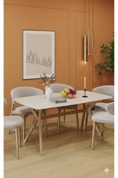 Rual Salon Masası| Mutfak Masası | Ahşap Sade Şık Yemek Masası İskandinav 80x120 cm(Sadece Masa)