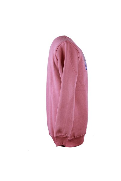 trender 26Kl71G08007 0 Collar 3 Thread Coral Men's Sweatshirt Fresh Print