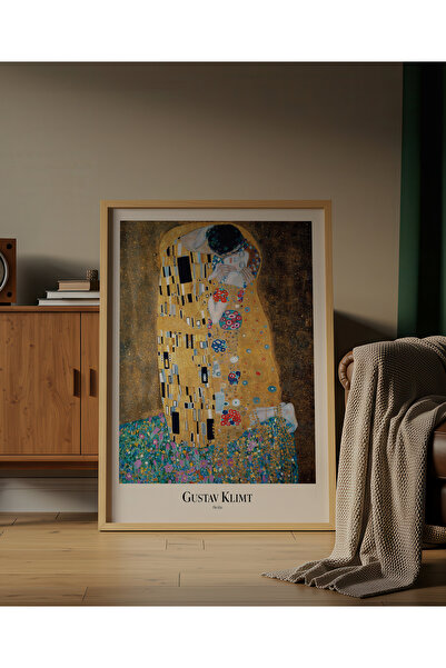 Creatick Design Gustav Klimt Masif Ahşap Çerçeveli Tablo I Modern Sanat Duvar...