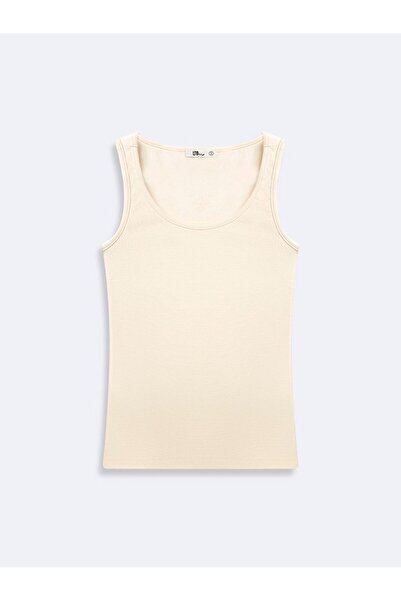 Ltb Sleeveless U-Neck Basic Cream Undershirt