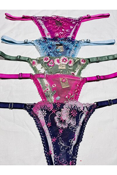mendoza store П'ятикутний розкішний модель квітковий різнокольоровий комплект трусиків-танга 5 шт.