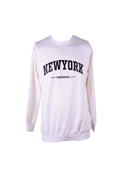 trender New York Print Ecru Men's Sweatshirt 43236