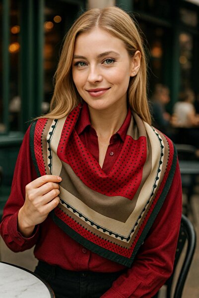 MARBERRY FLR15 Eșarfă de damă cu model 90x90 cm