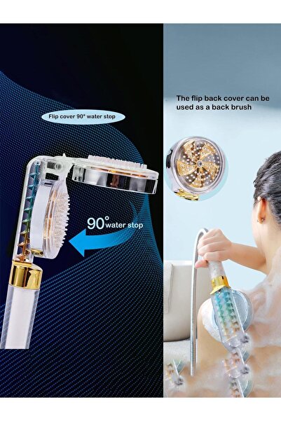 MACGON Pervaneli, Pamuk Filtreli Masaj Fonksiyonlu Duş Başlığı