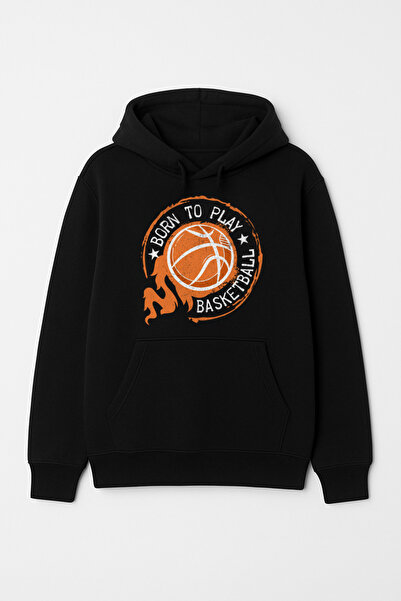 CALKARCOLLECTION سترة (هودي) Born To Play Basketball للجنسين بغطاء رأس