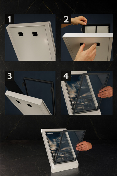 Grand City Media A3 advertising stand for displaying specifications