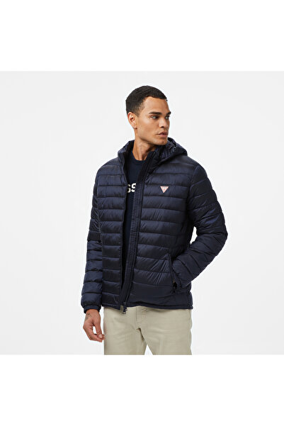 Guess Erkek  GJ Kapüşonlu Şişme Mont - Lacivert