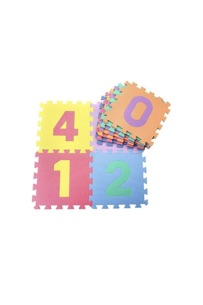 OEM Puzzle play mat 10 pieces, 30 x 30 cm, with removable figures, colored sponge, Multicolor