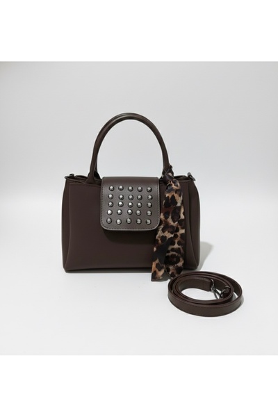 Arvelia Geantă de mână și de umăr maro, cu 3 compartimente, căptușită, cu eșa...