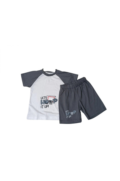 HEKİ Baby & Kid Let's Hoop Printed Shorts Men's Set